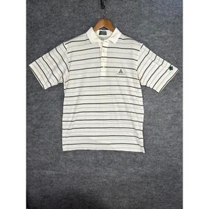 Mens Vintage‎ Descente Golf The Boulders Striped Polo Shirt Size Large